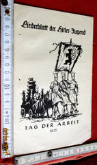 HJ Liederblatt der Hitler Jugend Nr.57 " Tag der Arbeit" aus einem alten Händlerbestand
