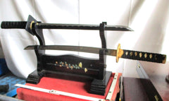 Ninja Schwert Schwerter Set - Katana Schwert Echt, Wakizashi, Tanto - Samurai Schwert aus Stahl - Samurai Schwerter als Deko - Japanisches Sword mit Schwertständer -