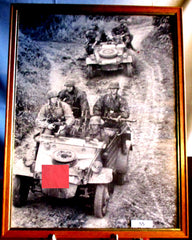 Foto Propaganda SS Spähtrupp LSAH im VW Kübel im Rahmen zur Dekoration oder Vitrine Sammlerfertigung