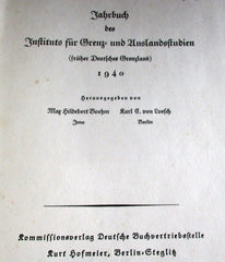 Jahrbuch 1940 – Institut für Grenz- und Auslandstudien, Boehm/von Loesch | Art.-Nr. 35.927
