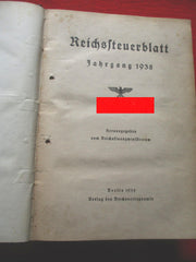 Reichssteuerblatt Jahrgang 1938 mit HK