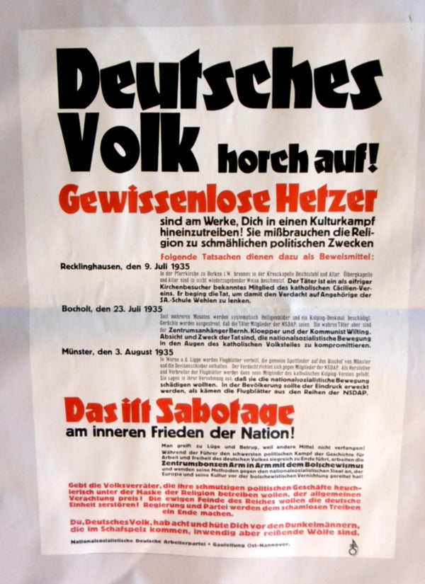 NSDAP Propaganda Wahlplakat Plakat Maße ca 60x39 cm Reproduktion