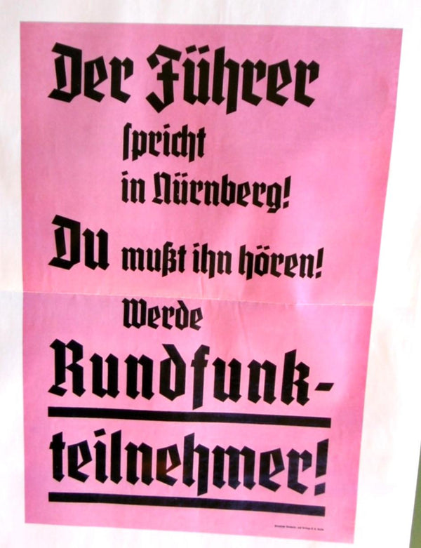 NSDAP Propaganda Wahlplakat Plakat Maße ca 60x39 cm Reproduktion