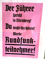 NSDAP Propaganda Wahlplakat Plakat Maße ca 60x39 cm Reproduktion