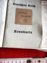 Kennkarte Ausweis deutsches Reich aus 1940 entnazifiziert