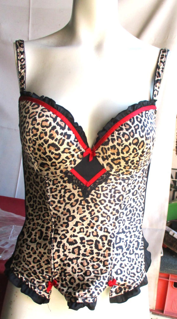Leopard Korsage Sexy Damen Dessous Reizwäsche Erotik SEXI ungetragen ! siehe Scan aus Boutique-Auflösung
