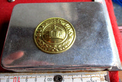 alte Tabakdose Graben-Arbeit Reservisten Maße ca 11x8x3 cm SMS-Marine Gott mit Uns aus einem alten Händlerbestand