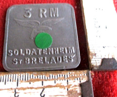 SOLDATENHEIM WEHRMACHT ST BREDAES 3 Reichsmark RM
