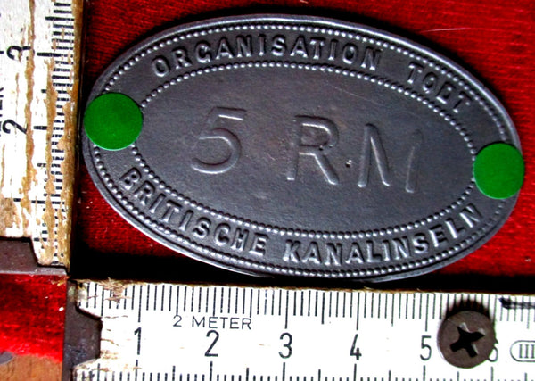 Wehrmacht OT Organisation Todt Geld RM 5 Reichsmark RM BRITISCHE KANALINSEL