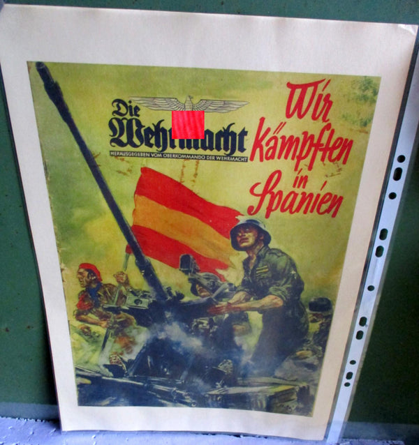 Plakat Legion Condor Wehrmacht Propaganda wir kämpften in Spanien Maße ca 30 x 21,5 cm