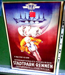 NSKK 1939 Hamburg Stadtpark-Rennen Plakat Propaganda Maße ca 30 x 21,5 cm